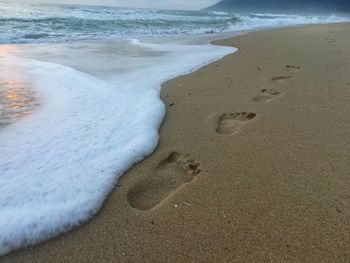 Close-up of sand on beach