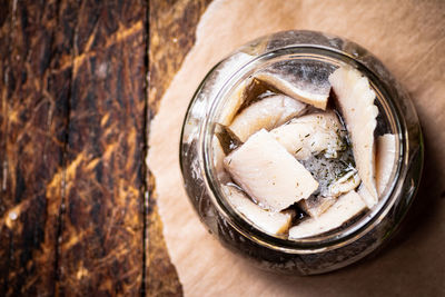 Close-up of food on table