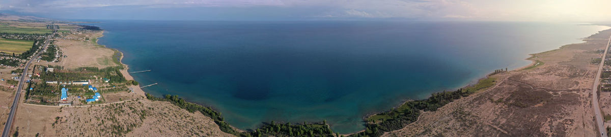 High angle view of sea against sky