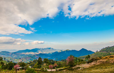 Scenic view of mountains against sky