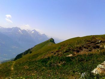 Scenic view of mountains against sky