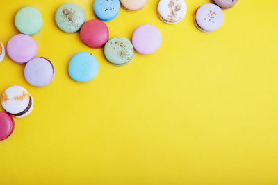 High angle view of multi colored candies