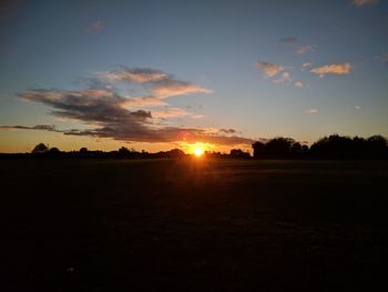Scenic view of field against sky during sunset