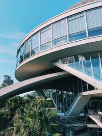 Low angle view of modern building against sky
