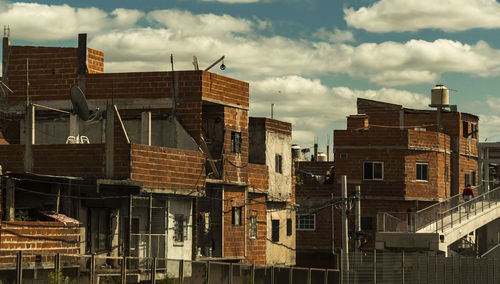 Low angle view of buildings against sky