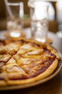 Close-up of dessert in plate on table