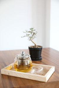 Close-up of potted plant on table