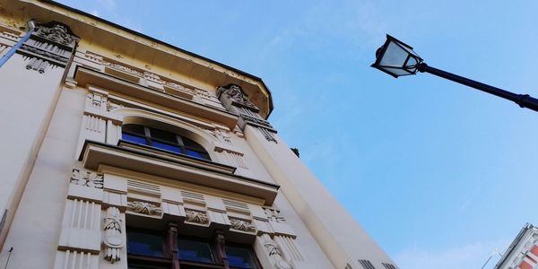 Low angle view of building against sky