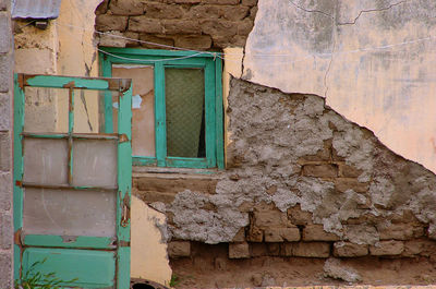 Weathered wall of old building