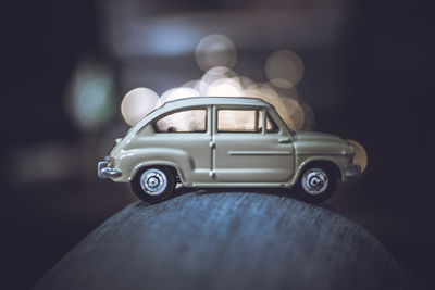 Close-up of toy car