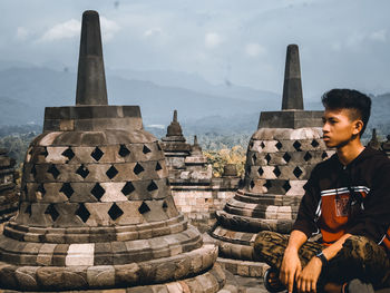 Stupas at  borobudur temple