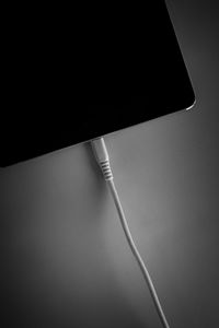 High angle view of electric lamp against black background