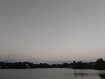 Scenic view of lake against clear sky