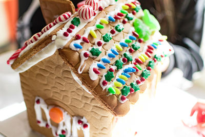 Close-up of multi colored cake