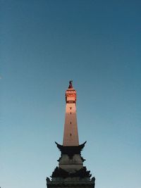 Low angle view of indiana state soldiers and sailors monument against clear sky