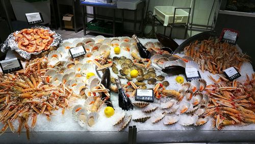 High angle view of food for sale at market