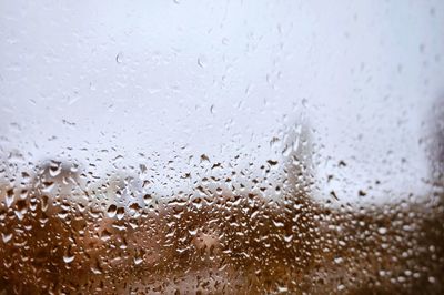 Close-up of water drops on glass