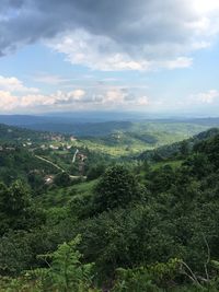 High angle view of landscape against sky