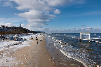 Scenic view of beach against sky