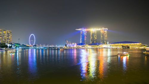 Illuminated city at night