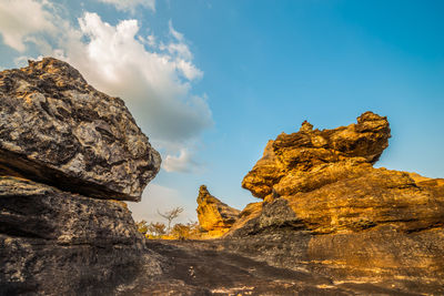 Scenic view of rock formation against sky