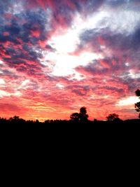 Silhouette of landscape at sunset