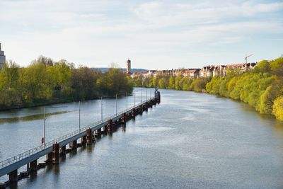 Bridge over river against sky