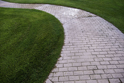 High angle view of footpath