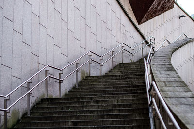 Low angle view of stairs leading towards building