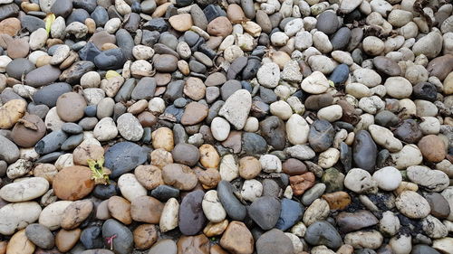 Full frame shot of pebbles on beach