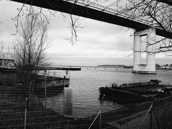 Bridge over river against sky