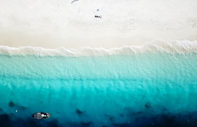 High angle view of beach