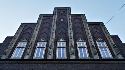 Low angle view of building against clear sky