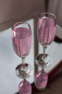 Close-up of wine glass on table