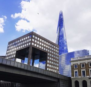 Low angle view of modern building against sky