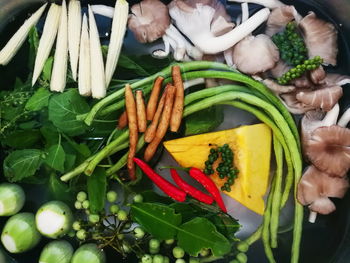 Close-up of hand holding vegetables