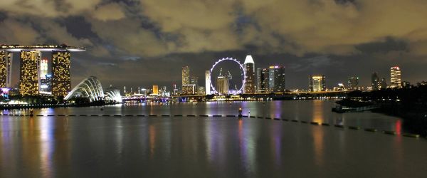 Illuminated city at night