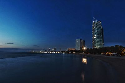 Illuminated city at night