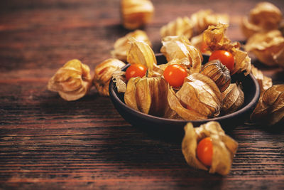 Close-up of fruits on table