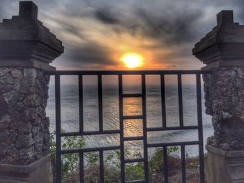 Scenic view of cloudy sky at sunset