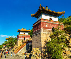 Low angle view of historic building against sky