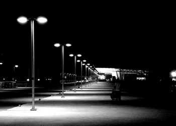 Illuminated street light at night