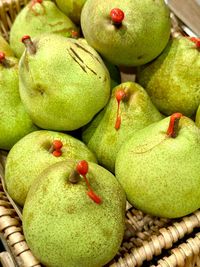 Close-up of pears