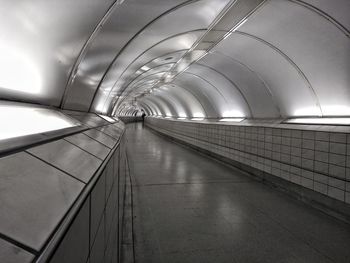 Interior of illuminated tunnel