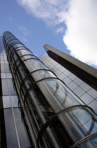 Low angle view of modern building against sky