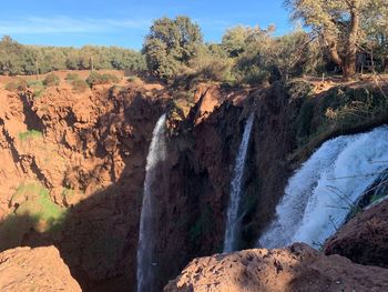 Scenic view of waterfall