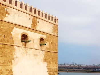 Low angle view of historical building against sky