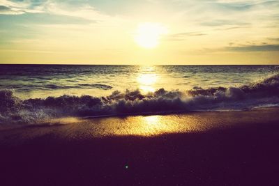 Scenic view of sea during sunset