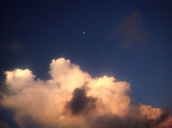 Low angle view of clouds in blue sky