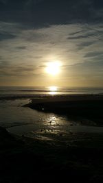 Scenic view of sea against sky at sunset